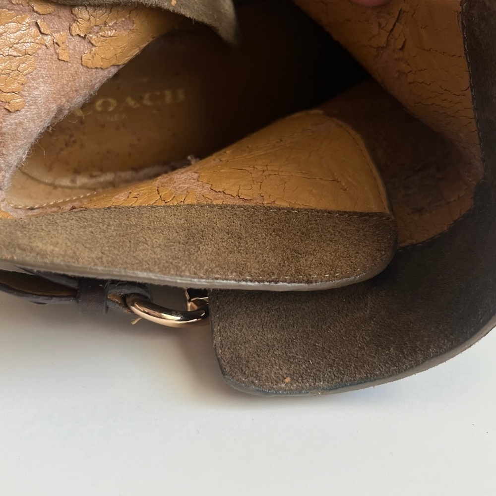COACH- Dark Green Olive Ankle Boots with Zipper Size 7.5 - Picture 12 of 13